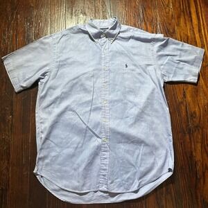 Ralph Lauren‎ Golf Shirt Mens Large Blue Tilden Cotton Short Sleeve Preppy